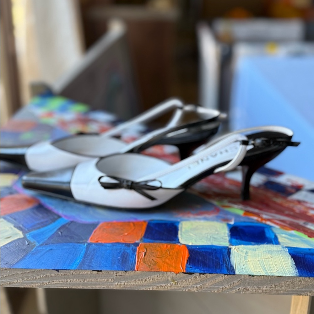 chanel  Black and White Women's Heels size 38